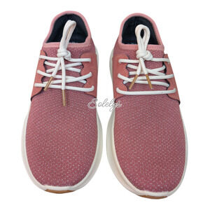 Vessi Everyday Classic Waterproof Womens 8 Cherry Red On Off White Knit Sneaker
